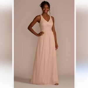 Davids bridal Bellini special occasion criss cross back halter  dress size 4